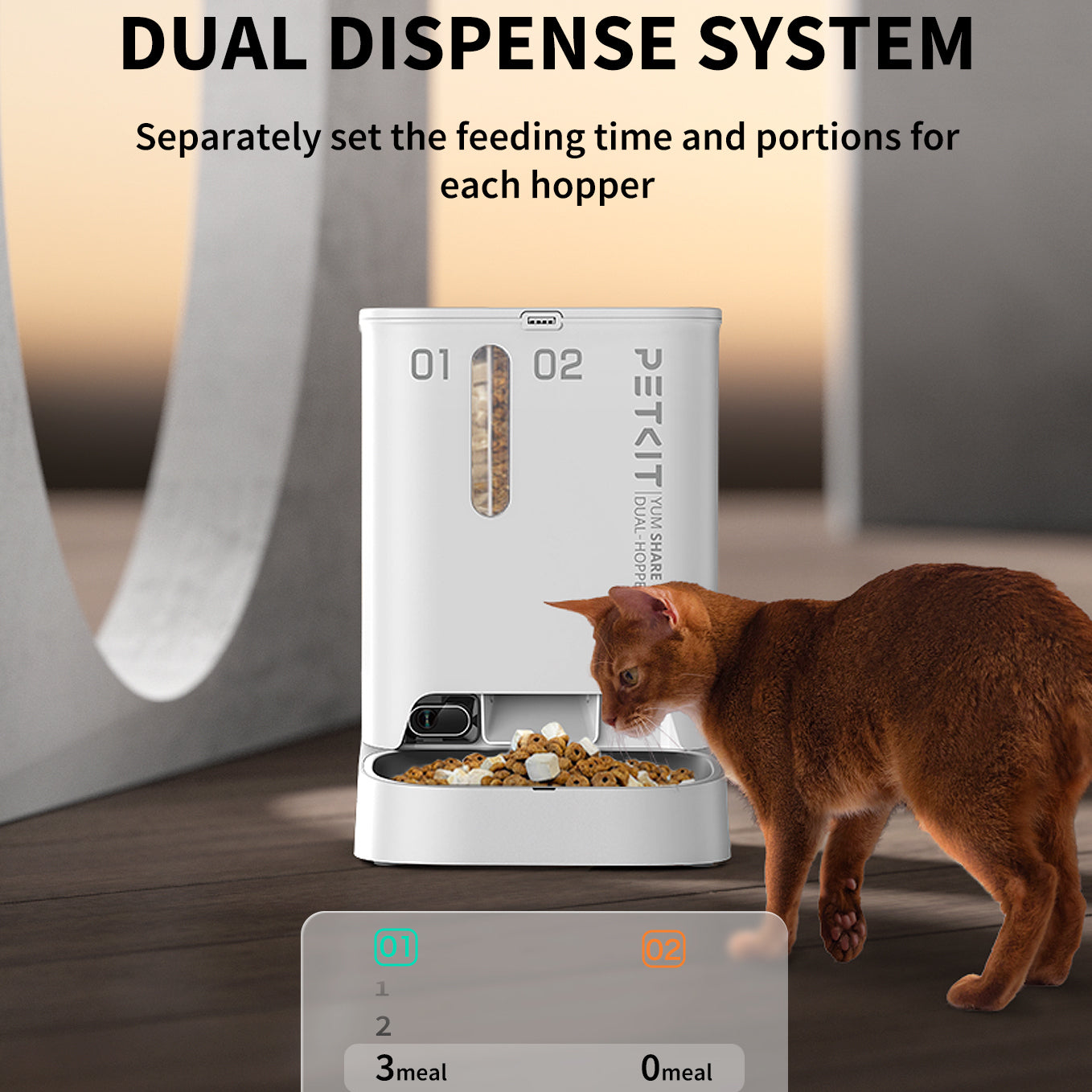PETKIT | Automatic Pet Feeder - YumShare Dual-Hopper with Camera (D4SH)