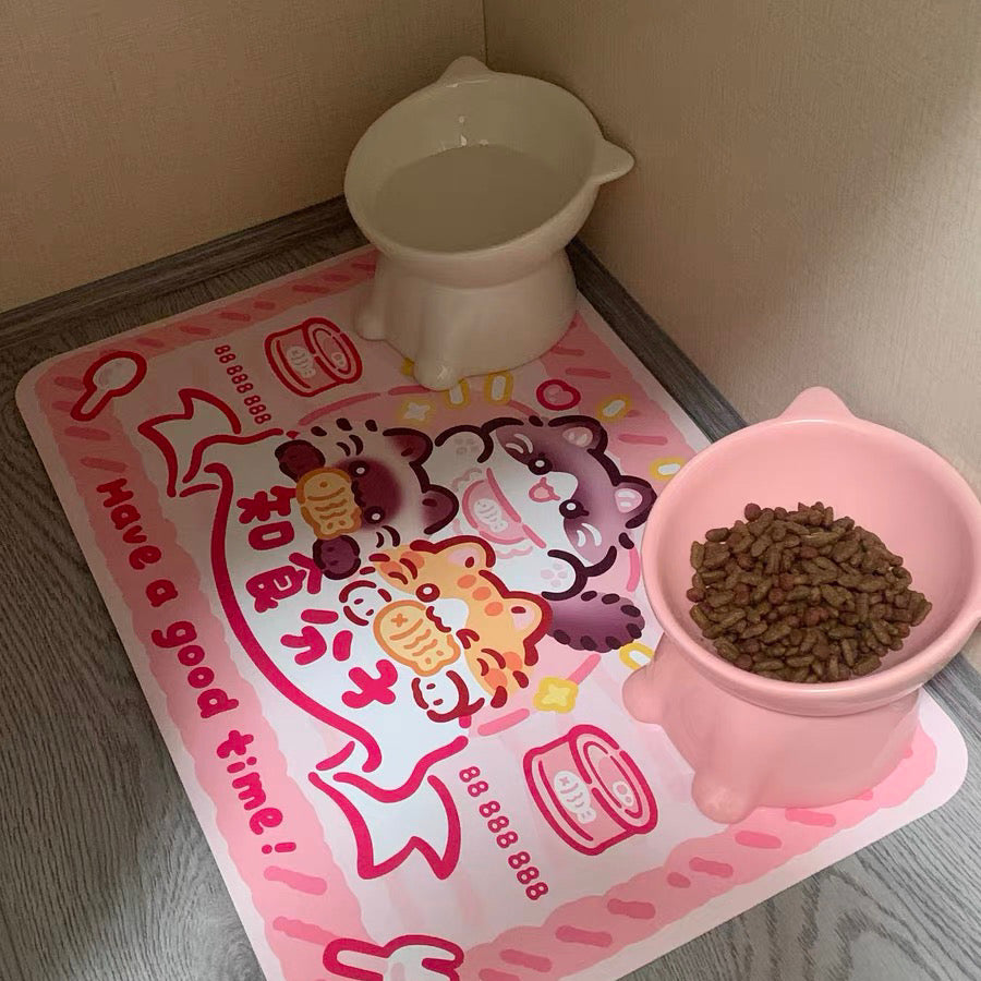 宠物餐垫 - 卡通猫狗款