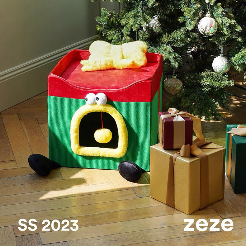 zeze | Foldable Pet Bed - Christmas Gift Box Style